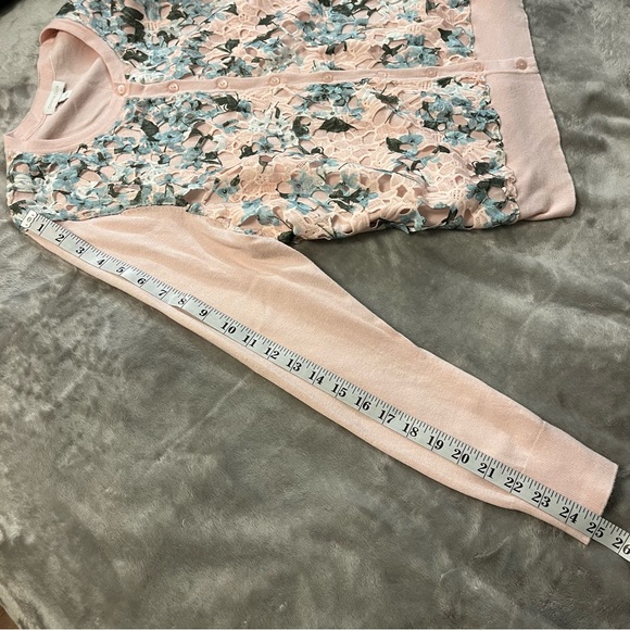 Charter Club Lace Embroidered Floral Cardigan, Size L - Picture 10 of 11